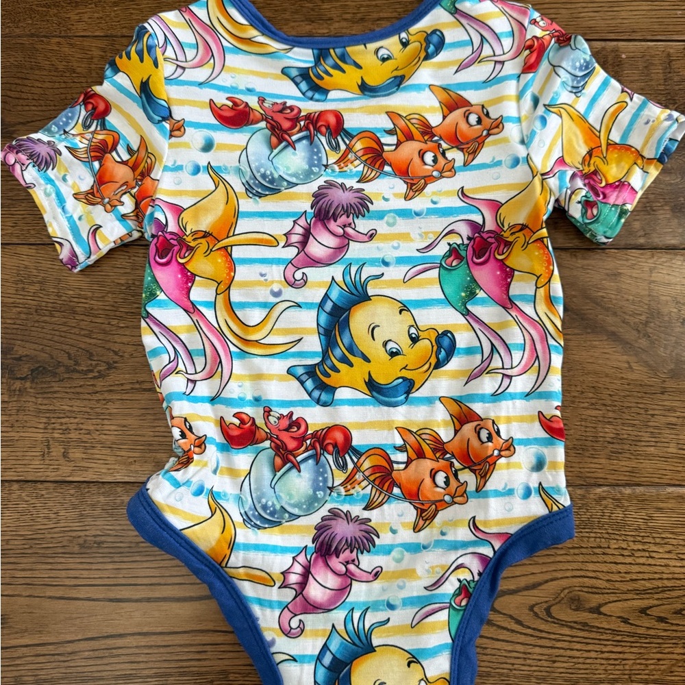 The Little Mermaid Wei Wei Bamboo Onesie Size 12-18 Month - Picture 2 of 3